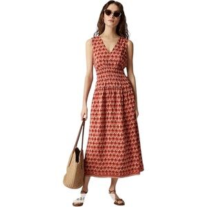 J. Crew Red Patterned Dress